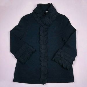 Moth Anthro Black Wool Snap Cardigan Sweater sz S